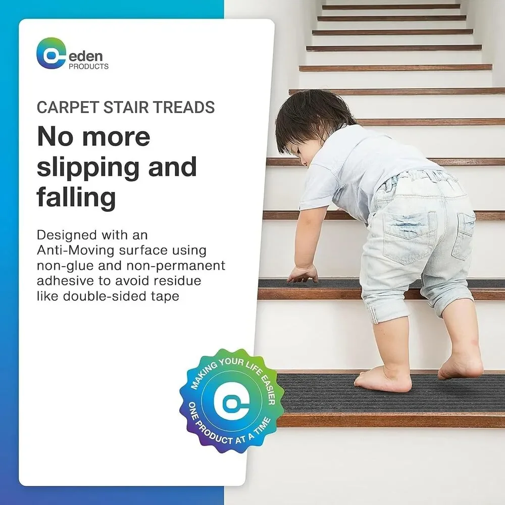 15-PCS Non-Slip Carpet Stair Treads for Wooden Steps 8